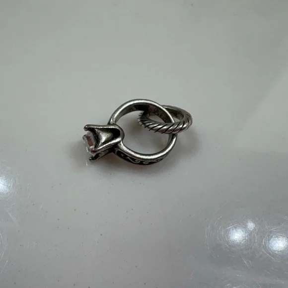 Brighton Diamond Ring Charm Engagement Elegant Silver Gemstone Bracelet Bride - Picture 3 of 5